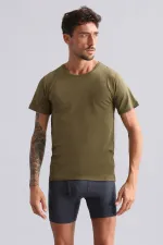 Mısırlı Modal By TENCEL HERCULES Slim Fit Bisiklet Yaka Fanila / T-Shirt Koyu Haki