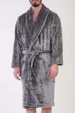 Mısırlı Men's Welsoft Robe, Grey