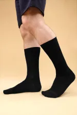 Mısırlı Erkek Merserize Tekli Uzun Çorap Siyah