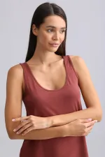 Kadın Bambu Regular Pijama Üst Bordo Kadın Bambu Regular Pijama Üst Bordo