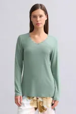 Mısırlı Kadın Bambu Sweatshirt Çağla Yeşili