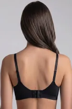 Egyptian Style Tulle Detail Laser Cut Bra, Black