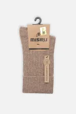 Chaussettes simples incurvées en laine de mouton pour femme égyptienne, beige