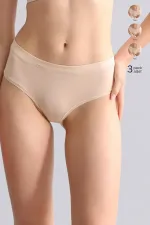 Mısırlı Modal By TENCEL HERA Gizli Lastikli Brazillian 3'Lü Külot Ten Rengi