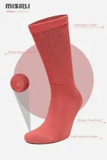 Chaussettes courtes pour femmes égyptiennes, contenant 10 % d'argent, couleur tuile