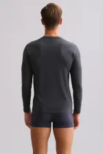 BAMBU HERCULES Slim Fit Bisiklet Yaka Uzun Kollu Erkek  Fanila Antrasit