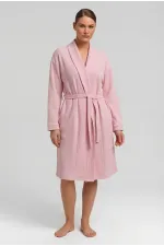 Robe courte gaufrée en coton pour femme, rose clair, style égyptien