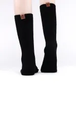 Mısırlı Women's Cotton Terry Single Sock Black