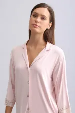 Mısırlı Kadın Bambu Pijama Takımı Açık Pembe