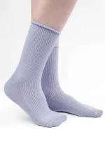 Mısırlı Kadın Bambu Simli Soket Çorap Lila
