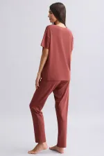 Mısırlı Kadın Bambu Pijama Alt Bordo