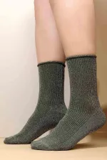 Mısırlı Kadın Bambu Gümüş Simli Soket Çorap Yeşil