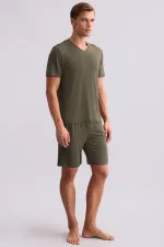 Mısırlı Erkek Modal V Yaka Tişört Haki