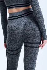 Mısırlı Women's Hip Shaping Circle Crop Leggings Set Grey
