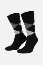 Mısırlı Erkek Koyun Yünü Tekli Soket Çorap Siyah