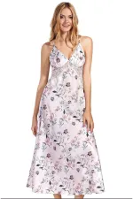 Tunique longue en satin crème pour femme égyptienne