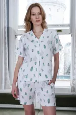 Ensemble short et manches courtes en mousseline égyptienne blanche