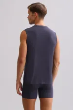 Mısırlı ORGANIC Pamuklu ZEUS LUXURY Regular Fit V Yaka Sporcu Atlet / T-Shirt Antrasit