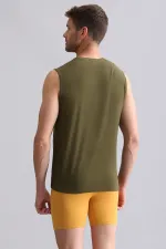 Mısırlı BAMBU ZEUS Regular Fit V Yaka Sporcu Atlet / T-Shirt Koyu Haki