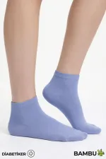 Unisex Bambu Diyabetik Sneaker Çorap Gece Mavisi