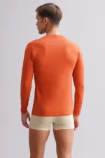 Mısırlı Modal By TENCEL HERCULES Slim Fit Bisiklet Yaka Uzun Kollu Fanila / T-Shirt Pas Kırmızı