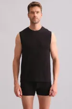 Mısırlı BAMBU ZEUS Regular Fit Bisiklet Yaka Sporcu Atlet / T-Shirt Siyah