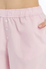 Mısırlı Pamuklu Poplin Şort Açık Pembe