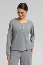 Women's Corset Long-Sleeve Sweatshirt Grey Melange