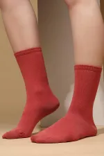 Chaussettes égyptiennes en coton biologique à une seule chaussette, couleur terre cuite