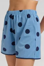 Mısırlı Women's Modal Knit Polka Dot Shorts Baby Blue