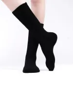 Mısırlı Women's Cotton Terry Single Sock Black