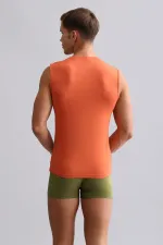 Mısırlı Modal By TENCEL HERCULES Slim Fit V Yaka Sporcu Atlet / T-Shirt Pas Kırmızı