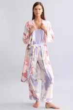 Mısırlı Women's Bamboo Robe Dark Lilac