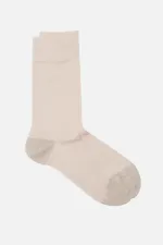 Mısırlı Erkek Merserize Tekli Nakışlı Süper İnce Soket Çorap Bej