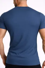 Mısırlı ORGANIC Pamuklu HERCULES Slim Fit Bisiklet Yaka Fanila / T-Shirt Gece Mavisi