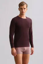 Mısırlı Modal By TENCEL HERCULES Slim Fit Bisiklet Yaka Uzun Kollu Fanila / T-Shirt Mor