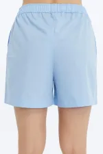 Mısırlı Pamuklu Poplin Şort Açık Mavi