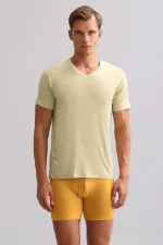 Mısırlı ORGANIC Cotton ZEUS LUXURY Regular Fit V-Neck Undershirt/T-Shirt Khaki Island