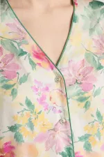 Mısırlı Kadın Dokuma Uzun Kol Çiçekli Gömlek Çok Renkli