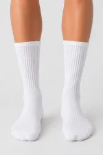 Mısırlı Unisex Pamuklu Spor Çorap, 3'Lü Beyaz