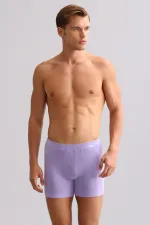 Mısırlı ORGANIC Pamuklu ZEUS LUXURY Regular Fit Metal Armalı Long Boxer Mor