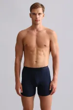 Boxer long SPARTACUS PLUS PERFORMANCE en coton biologique égyptien, bleu marine