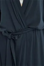 Robe longue en viscose égyptienne anthracite