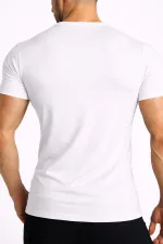 Mısırlı ORGANIC Pamuklu HERCULES Slim Fit Bisiklet Yaka Fanila / T-Shirt Beyaz