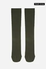 Chaussettes hautes unisexes en coton biologique égyptien, kaki, pour aviateur et pilote, avec technologie de serrage spéciale.