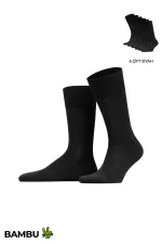 Chaussettes fines en bambou pour homme, motif losanges, lot de 6 paires, noires
