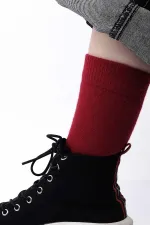 Chaussettes rouges à une seule chaussette en laine de mouton égyptienne pour femmes