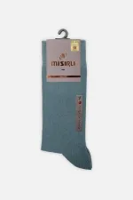 Chaussettes égyptiennes pour homme en coton biologique, maille simple, bleu pastel