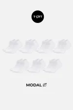 MODAL Erkek Kutulu 7 Çift Patik Çorap Beyaz MODAL Erkek Kutulu 7 Çift Patik Çorap Beyaz