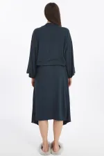 Robe longue en viscose égyptienne anthracite